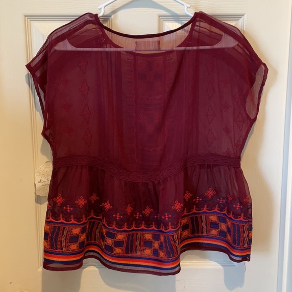 Altar’d State Embroidered Peplum Top - Picture 3 of 5